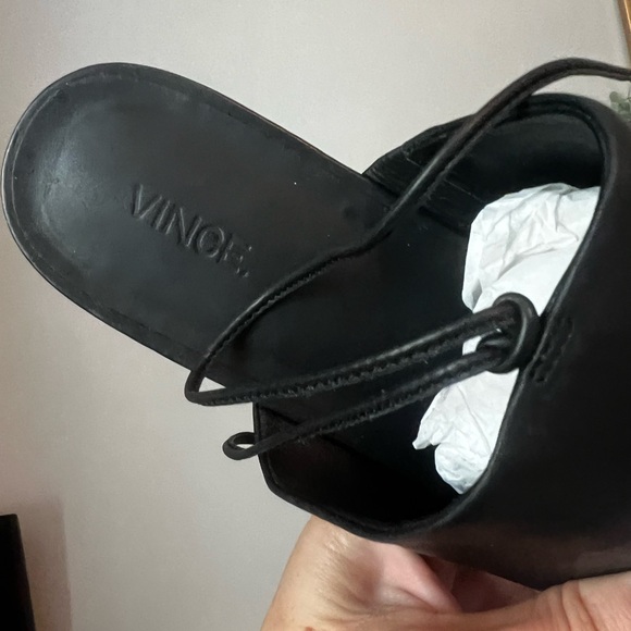 Vince Black Sandals with Open Back Design and lace up ankle wrap - Picture 2 of 8